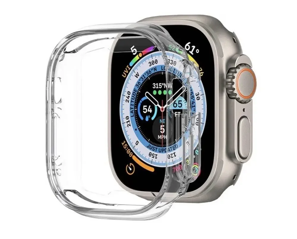 TPU Bumper Case Compatible with Apple Watch Ultra 1/2/3, 49MM Clear